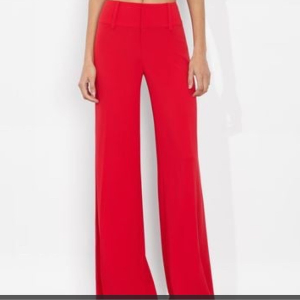 Alice and Olivia - Red Wide-Leg dressy slacks